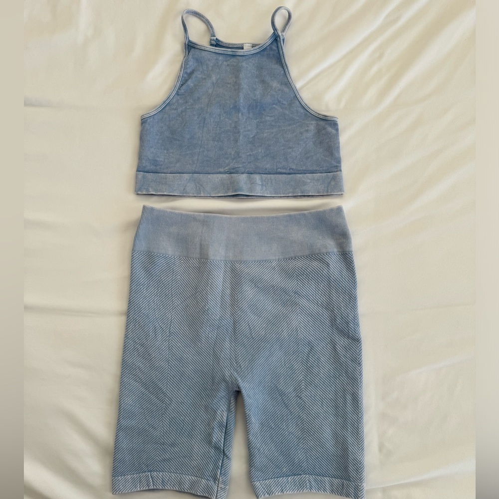 Blue soft workout set